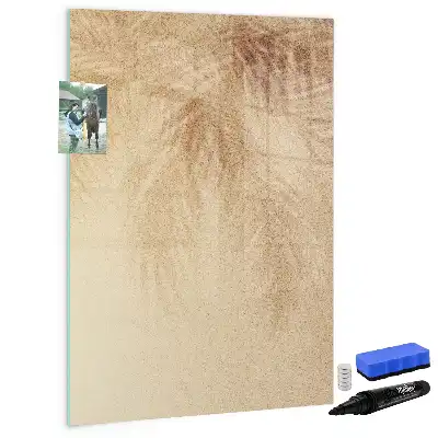 Magnetic writing board with palm leaves shadow design