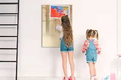 Magnetic writing board with palm leaves shadow design