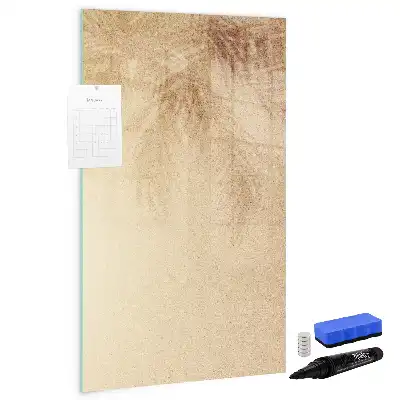 Magnetic writing board with palm leaves shadow design
