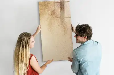 Magnetic writing board with palm leaves shadow design