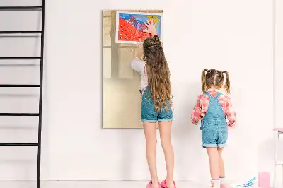 Magnetic writing board with palm leaves shadow design