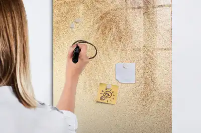 Magnetic writing board with palm leaves shadow design