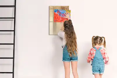 Magnetic writing board with palm leaves shadow design