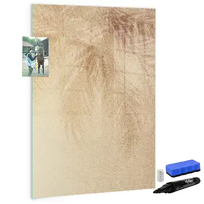 Magnetic writing board with palm leaves shadow design