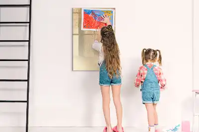 Magnetic writing board with palm leaves shadow design