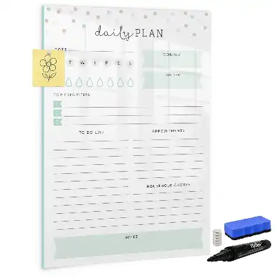 Magnetic dry erase board daily planner