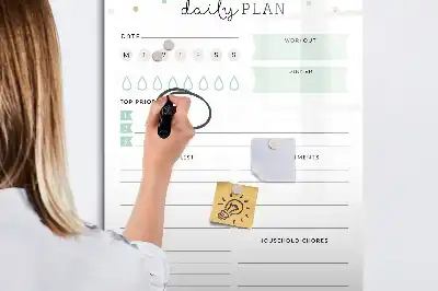 Magnetic dry erase board daily planner
