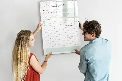 Magnetic dry erase board daily planner