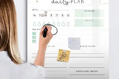 Magnetic dry erase board daily planner