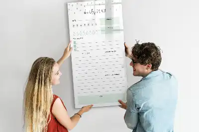 Magnetic dry erase board daily planner