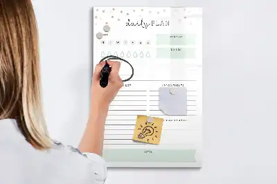 Magnetic dry erase board daily planner