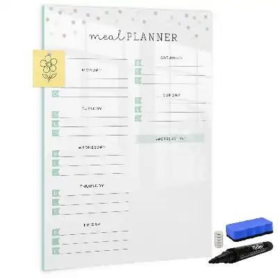 Magnetic meal planner dry erase board