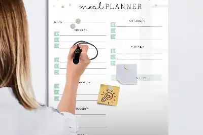 Magnetic meal planner dry erase board