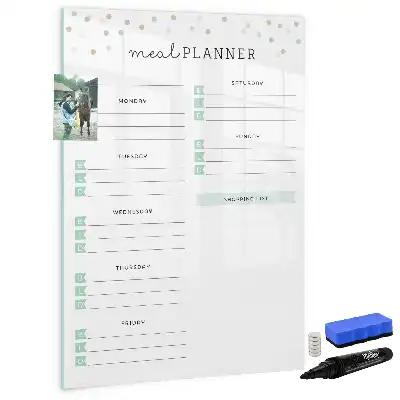 Magnetic meal planner dry erase board