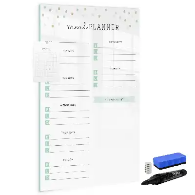 Magnetic meal planner dry erase board