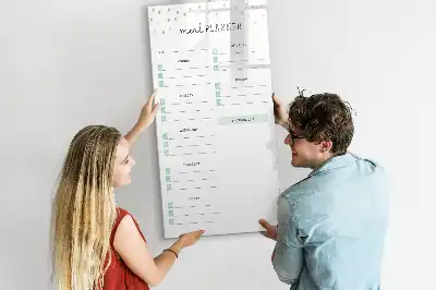 Magnetic meal planner dry erase board