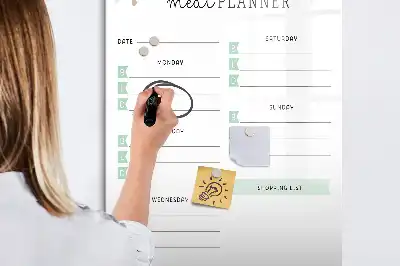 Magnetic meal planner dry erase board