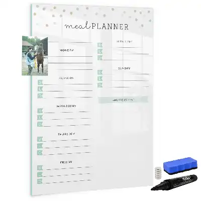 Magnetic meal planner dry erase board