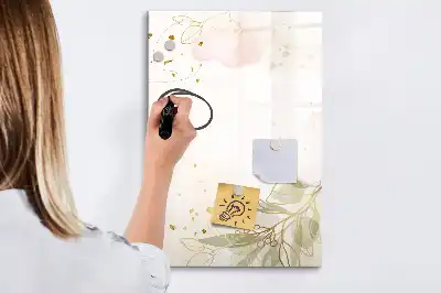 Magnetic erase board gold vegetable abstraction