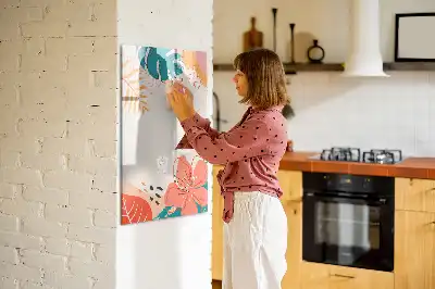 Magnetic dry erase board with summer flower design