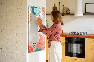 Magnetic dry erase board with summer flower design