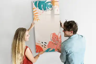 Magnetic dry erase board with summer flower design