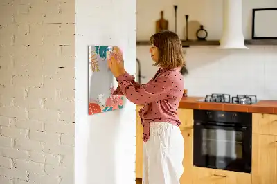 Magnetic dry erase board with summer flower design
