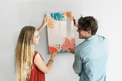 Magnetic dry erase board with summer flower design