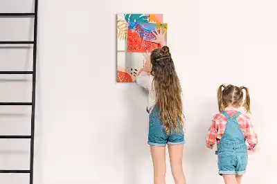 Magnetic dry erase board with summer flower design
