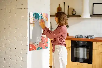 Magnetic dry erase board with summer flower design