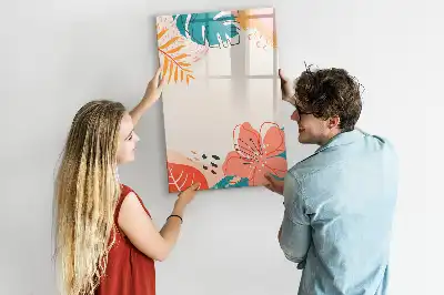 Magnetic dry erase board with summer flower design