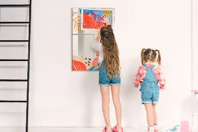 Magnetic dry erase board with summer flower design