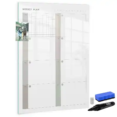 Magnetic erase board weekly planner