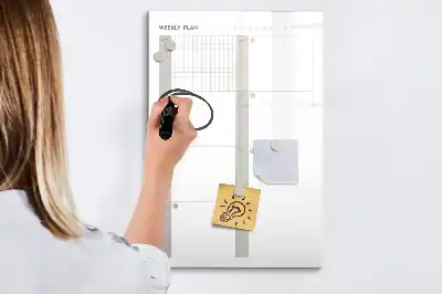 Magnetic erase board weekly planner