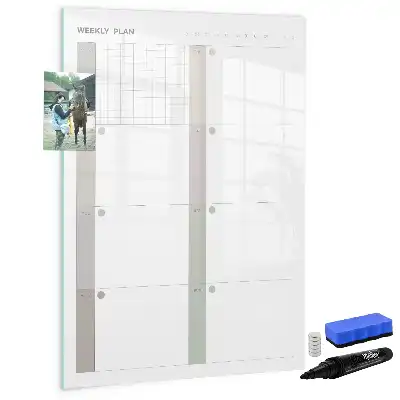 Magnetic erase board weekly planner
