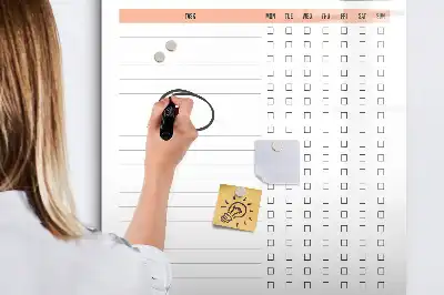 Magnetic writing board with cleaning list design