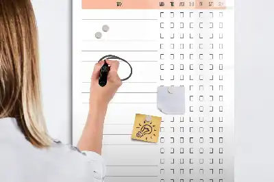 Magnetic writing board with cleaning list design