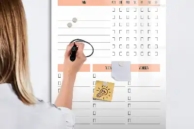 Magnetic dry erase board cleaning list