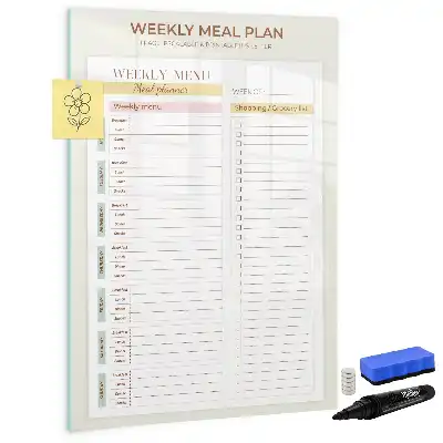 Magnetic writing board weekly meal planner