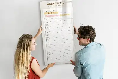 Magnetic writing board weekly meal planner