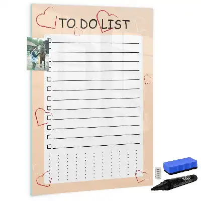 Magnetic writing board to-do list