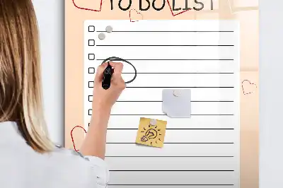 Magnetic writing board to-do list