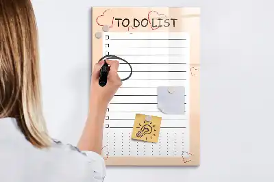 Magnetic writing board to-do list