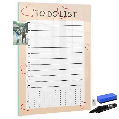 Magnetic writing board to-do list