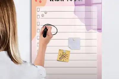 Magnetic writing board tasks to do list