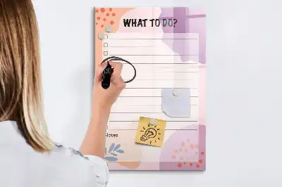 Magnetic writing board tasks to do list
