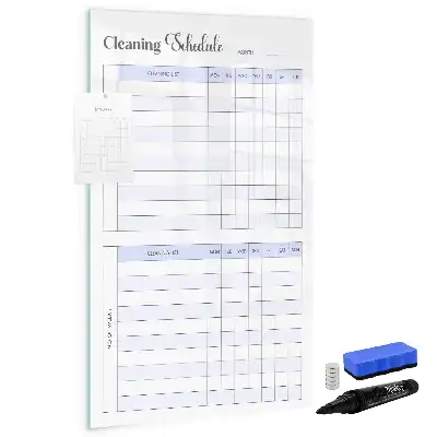 Magnetic writing board with cleaning schedule design