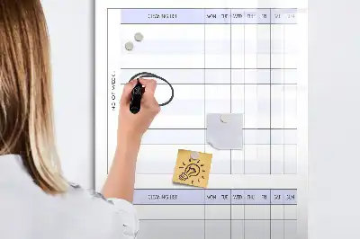 Magnetic writing board with cleaning schedule design