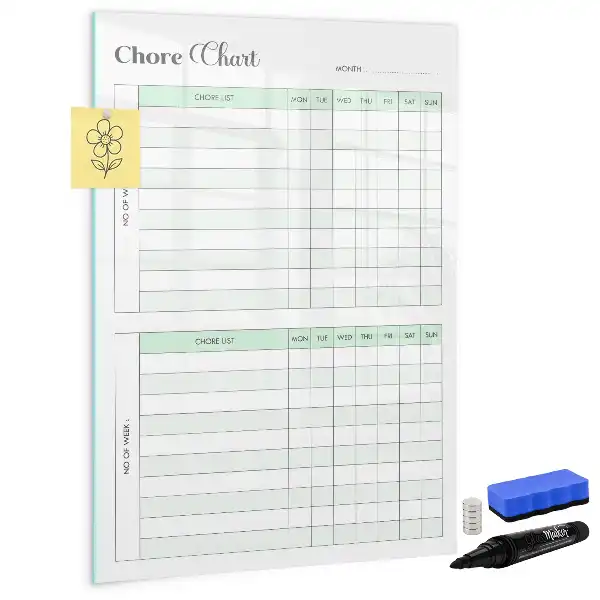 Magnetic chore chart dry erase board