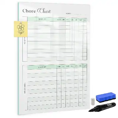 Magnetic chore chart dry erase board